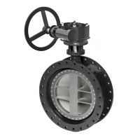 Затвор поворотный дисковый трехэксцентриковый, серии TL43R, TAFLINE, DN100 PN16, корпус, диск - сталь, фланцевый с редуктором