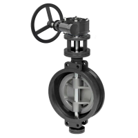 Трёхэксцентриковый дисковый поворотный затвор-TL73-TAFLINE, DN250 PN25, межфланцевый с редуктором