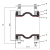 Антивибрационный компенсатор серии TLV, Tafline (Тафлайн), DN600 PN10, PTFE, фланцевый Тафлайн