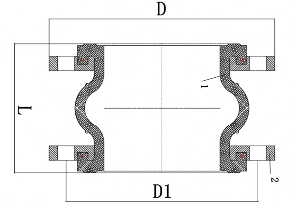 Антивибрационный компенсатор серии TLV, TAFLINE, DN700 PN16, EPDM, фланцевый