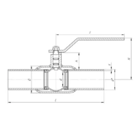 Кран шаровой стандартнопроходной под приварку, серии TL31-W, TAFLINE, DN100 PN25, стальной, с рукояткой